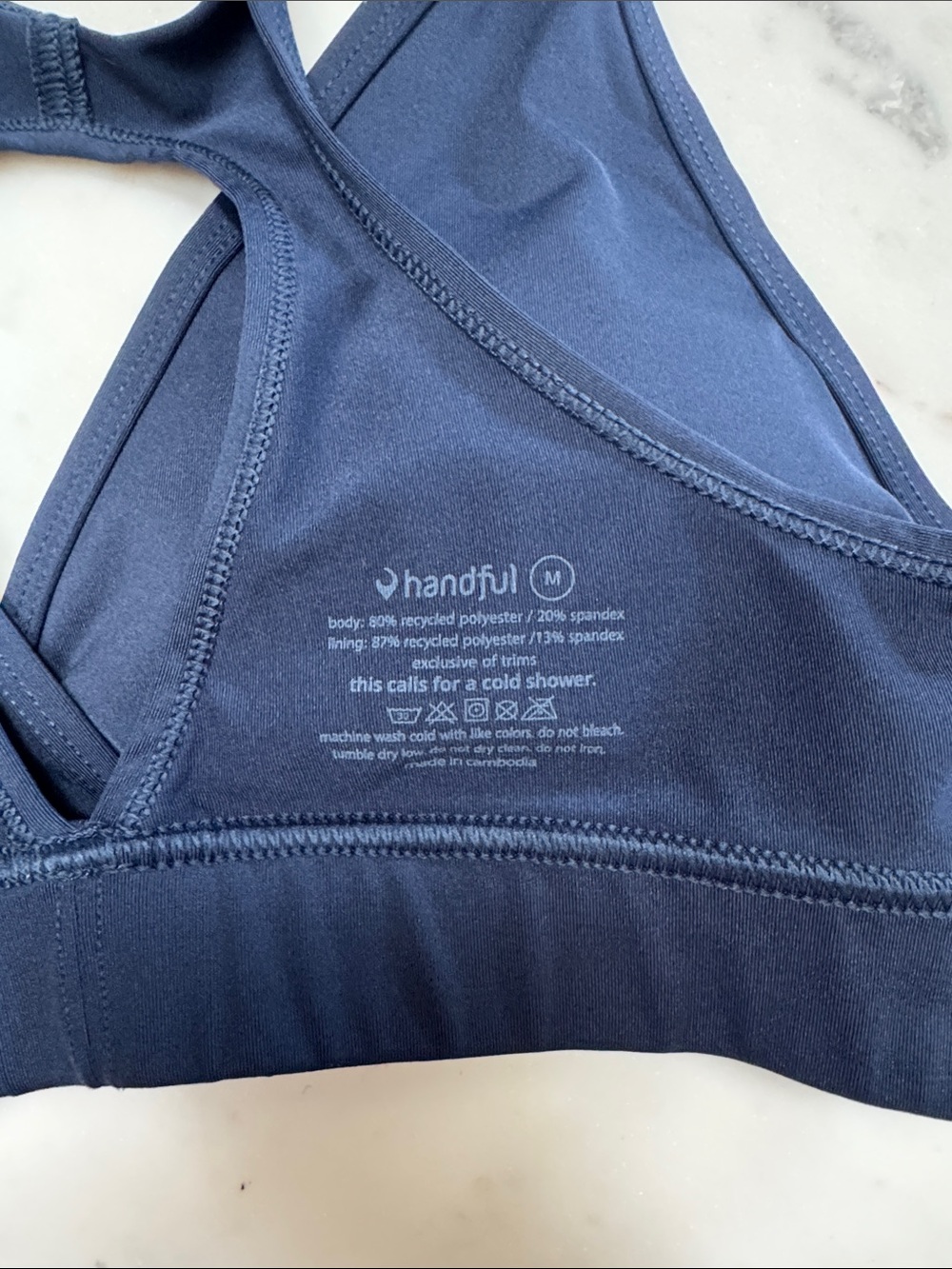 Handful FAV Sports Bra in Navy | Size Medium - Picture 6 of 6